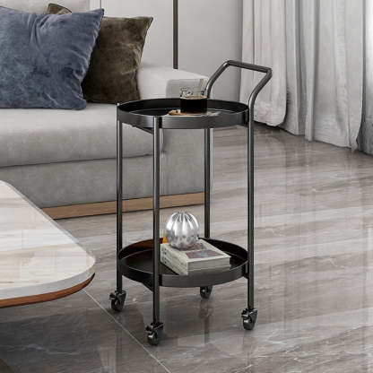 Nordic Iron Movable Side Table 2/3-Tier — 3 - With Handle / Gold