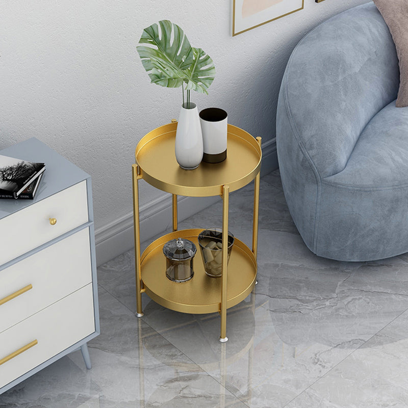 Nordic Iron Movable Side Table 2/3-Tier — 2 - With Handle / Black