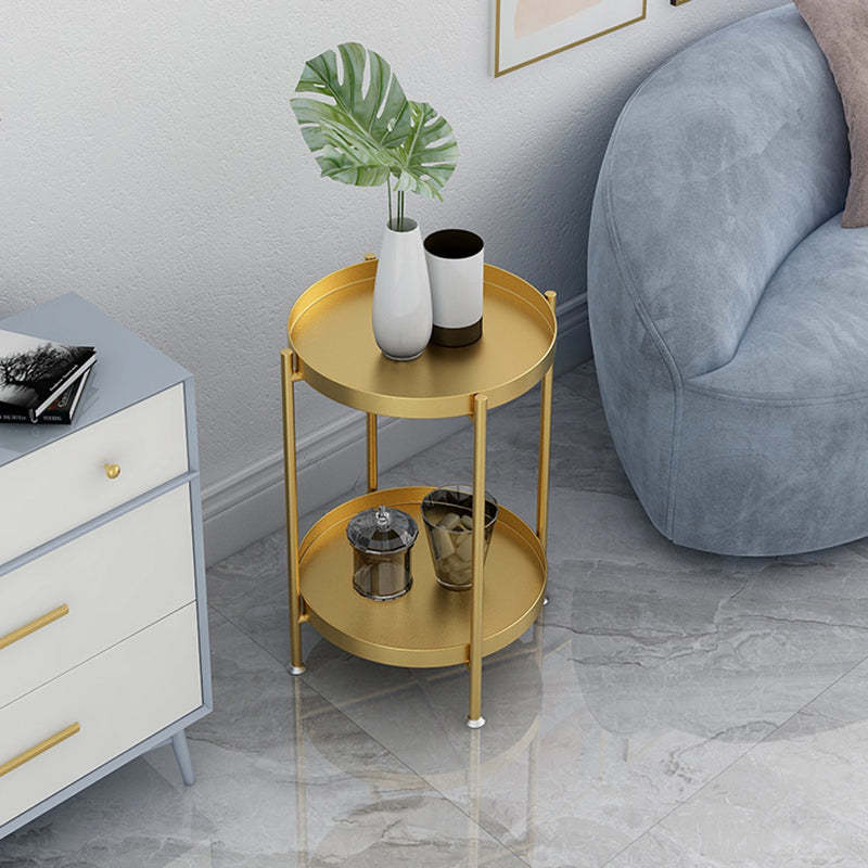 Nordic Iron Movable Side Table 2/3-Tier — 2 - With Handle / Black