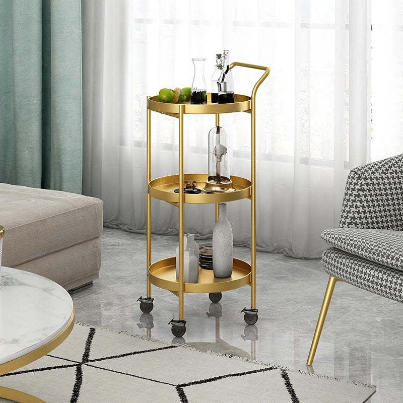Nordic Iron Movable Side Table 2/3-Tier — 2 - Without Handle / Black