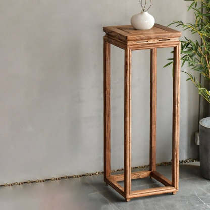 Vintage Wood Plant Shelf Side Table