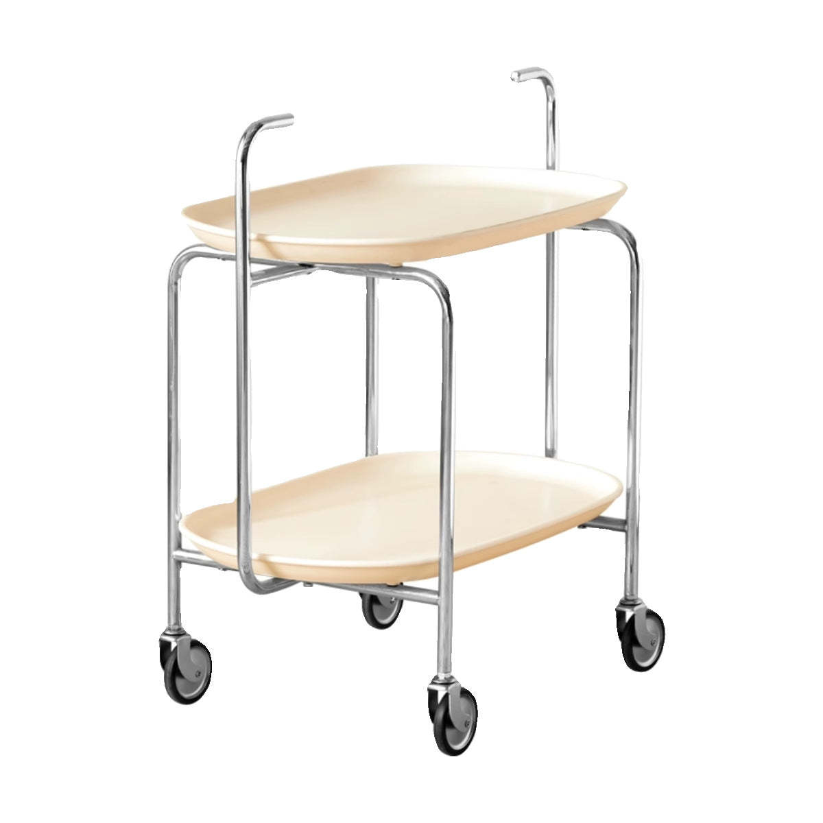Nordic Steel Oval Movable Side Table 2-Tier
