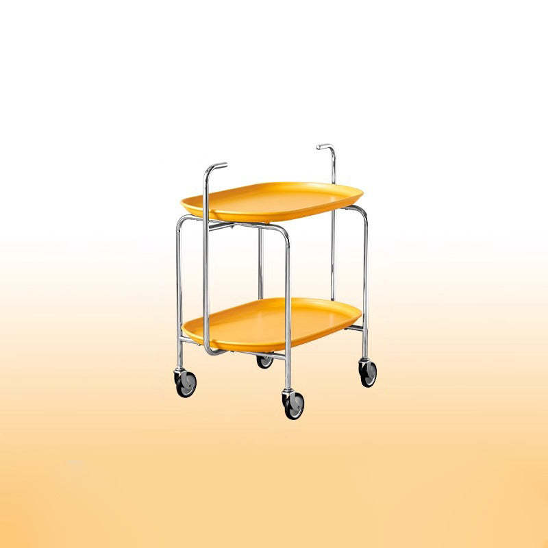 Nordic Steel Oval Movable Side Table 2-Tier