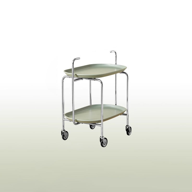 Nordic Steel Oval Movable Side Table 2-Tier