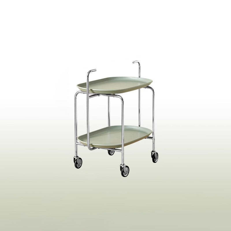 Nordic Steel Oval Movable Side Table 2-Tier