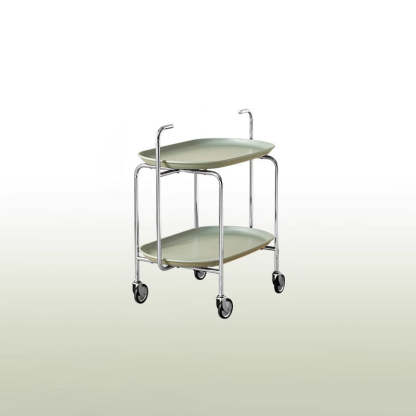 Nordic Steel Oval Movable Side Table 2-Tier