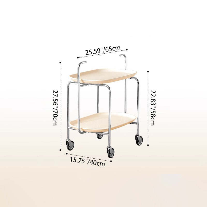 Nordic Steel Oval Movable Side Table 2-Tier