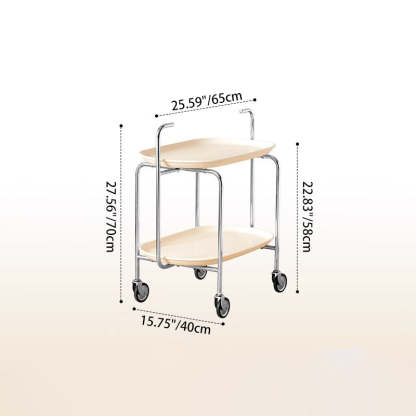 Nordic Steel Oval Movable Side Table 2-Tier