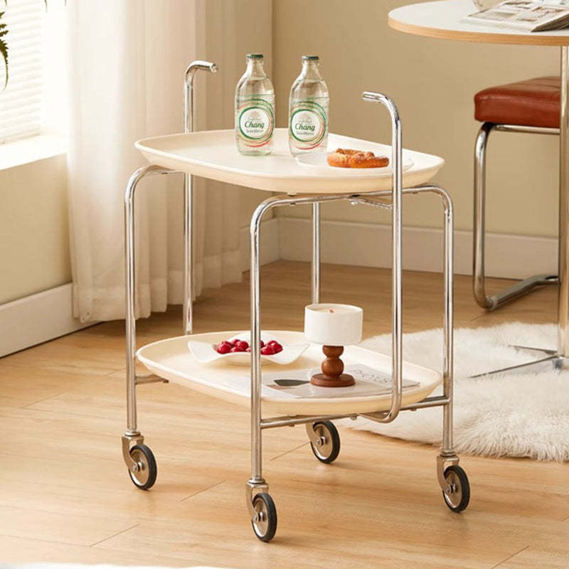 Nordic Steel Oval Movable Side Table 2-Tier