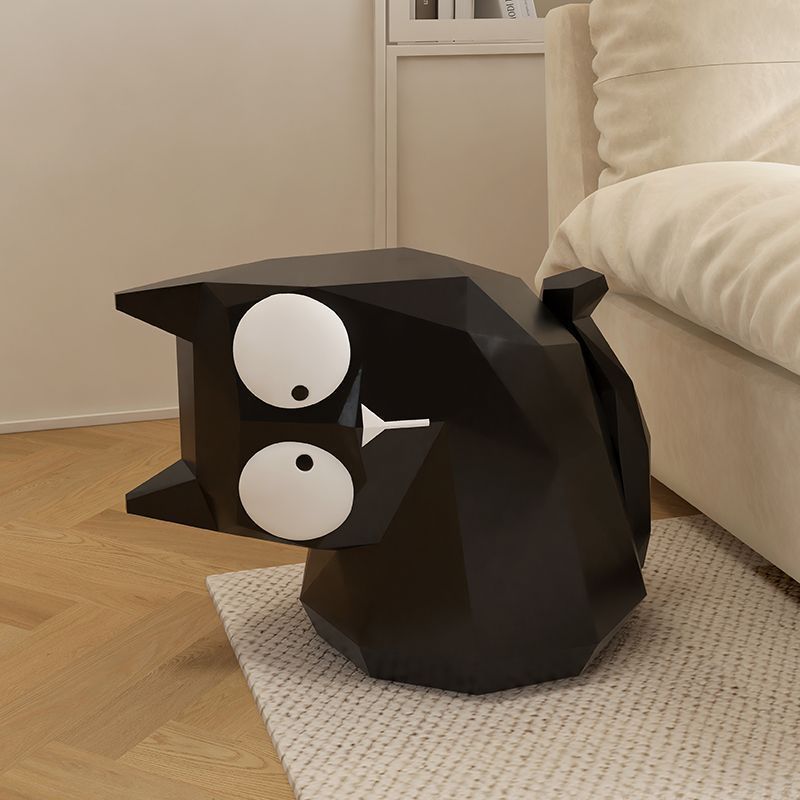 Resin Black Cat End Table