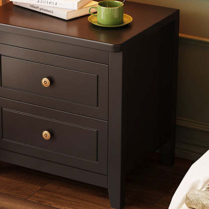 Retro Wood Nightstand 2-Drawer