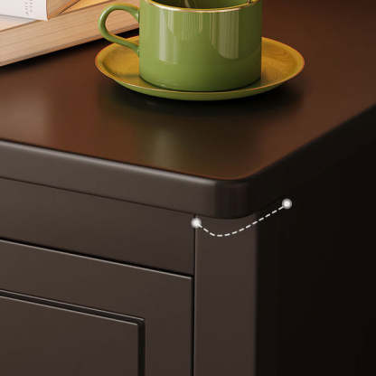Retro Wood Nightstand 2-Drawer