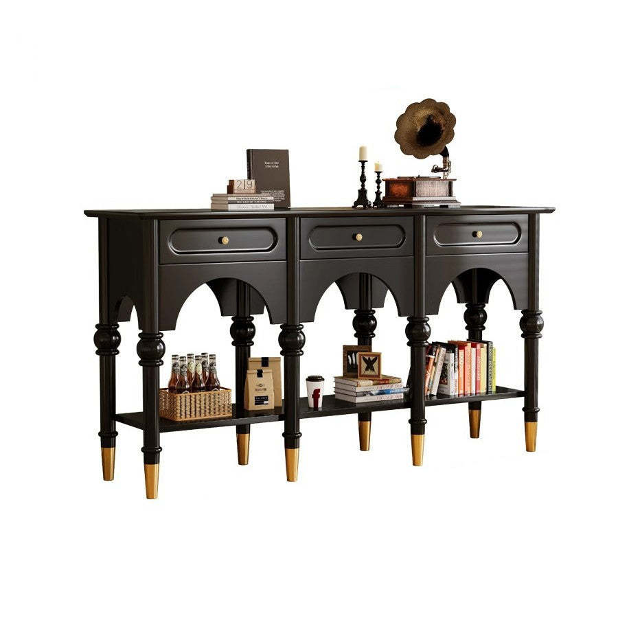 French Wood 3-Drawer 2-Tier Storage