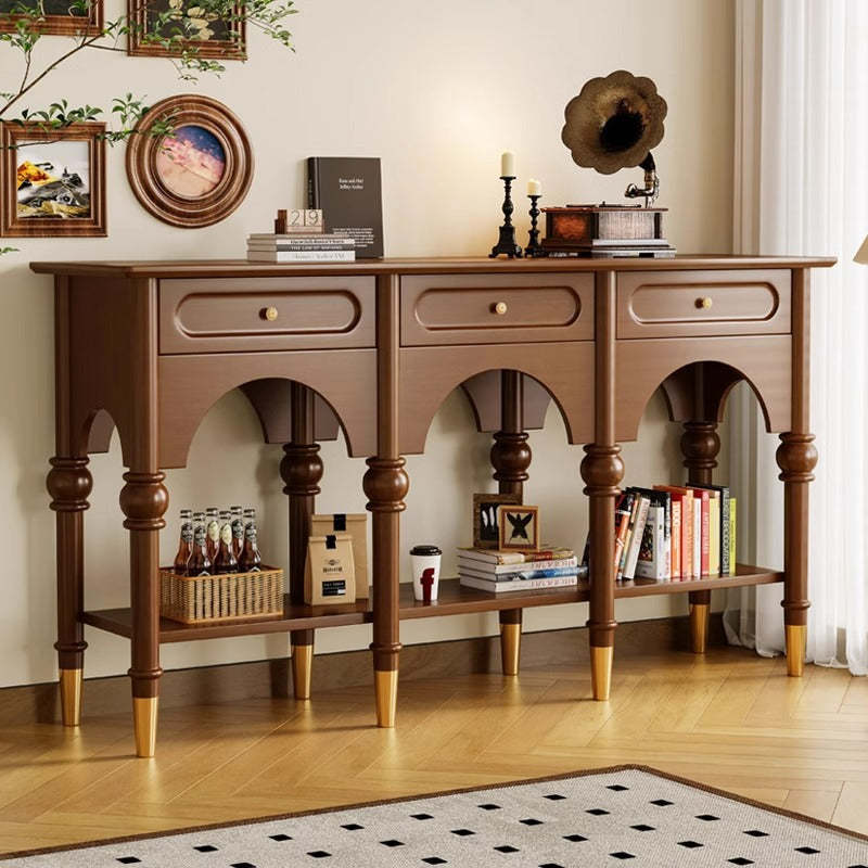 French Wood 3-Drawer 2-Tier Storage