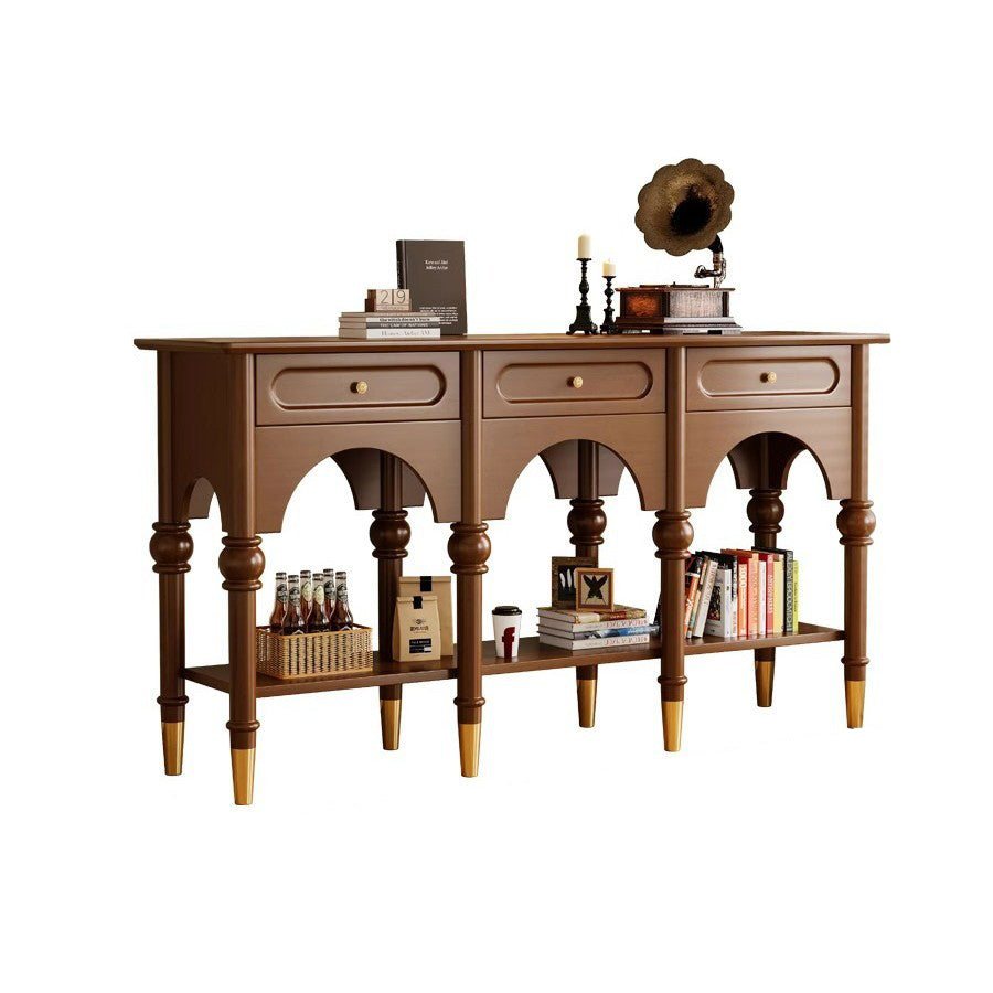 French Wood 3-Drawer 2-Tier Storage