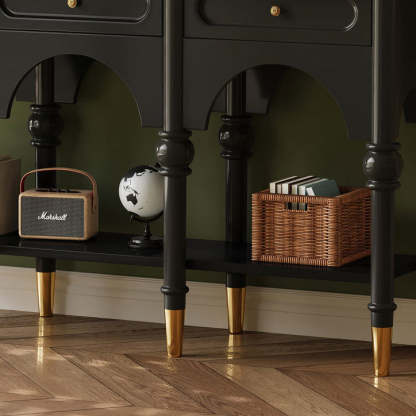 French Wood 3-Drawer 2-Tier Storage