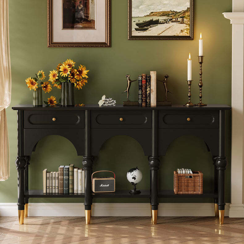 French Wood 3-Drawer 2-Tier Storage