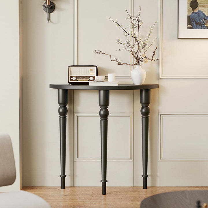 French Wood Roman Column Console Table