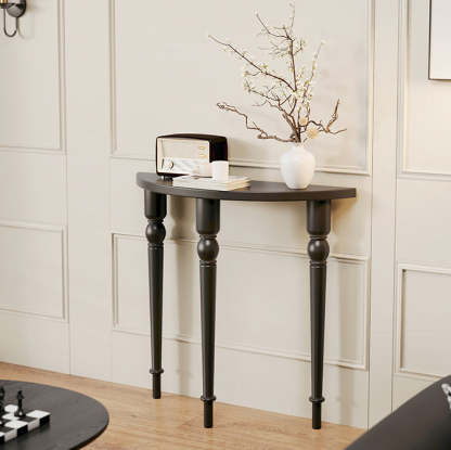 French Wood Roman Column Console Table