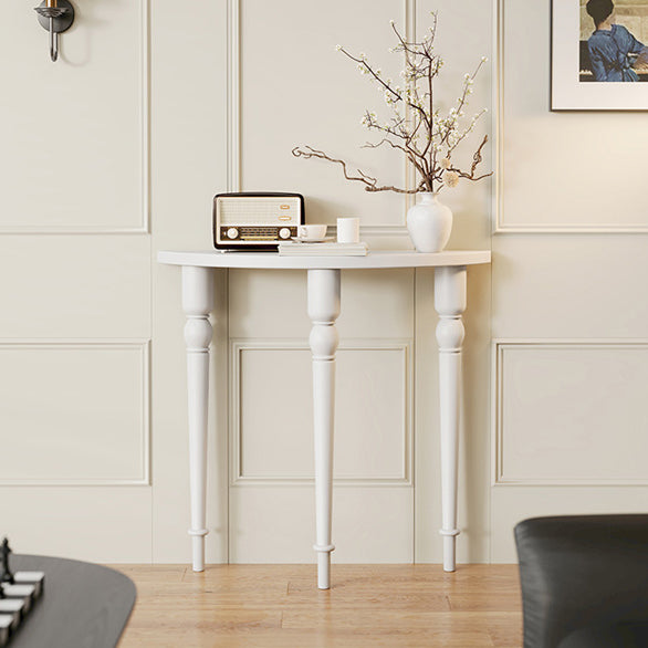 French Wood Roman Column Console Table — Walnut