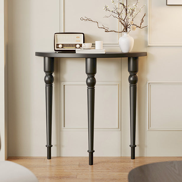 French Wood Roman Column Console Table — White