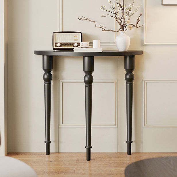 French Wood Roman Column Console Table — White