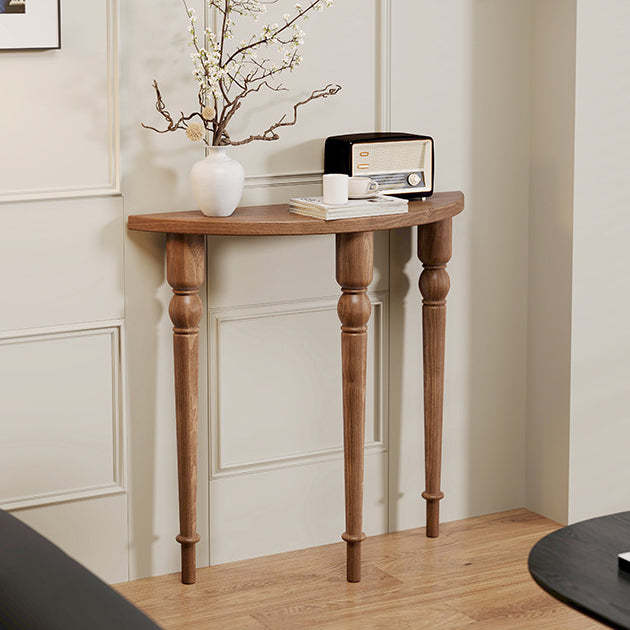 French Wood Roman Column Console Table
