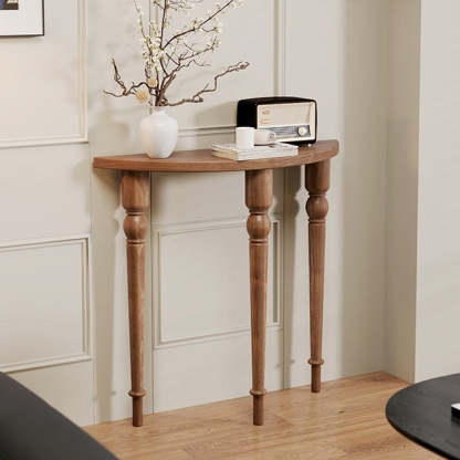 French Wood Roman Column Console Table