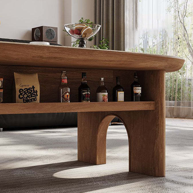 Retro Wood 2-Drawer Pull-Out Shelf