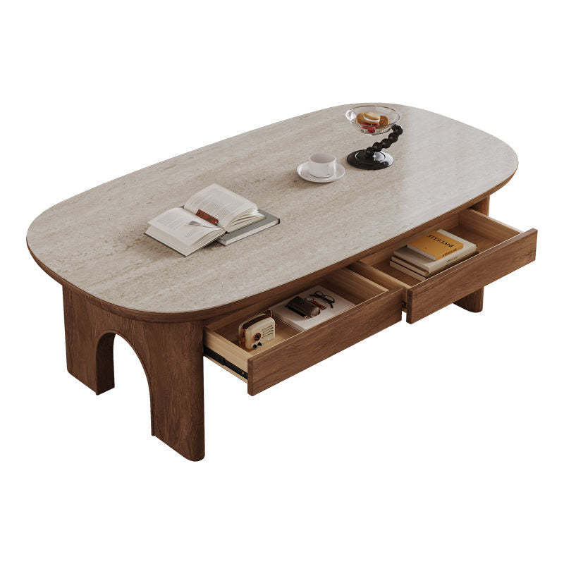 Retro Wood 2-Drawer Pull-Out Shelf