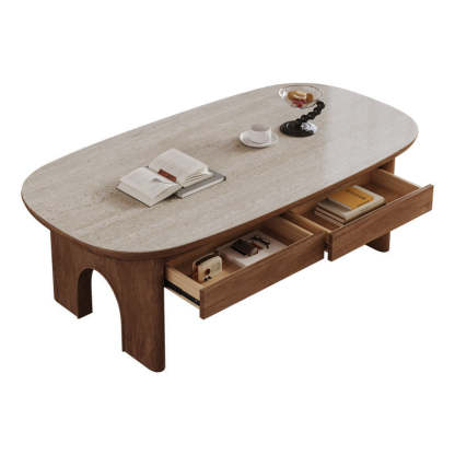 Retro Wood 2-Drawer Pull-Out Shelf