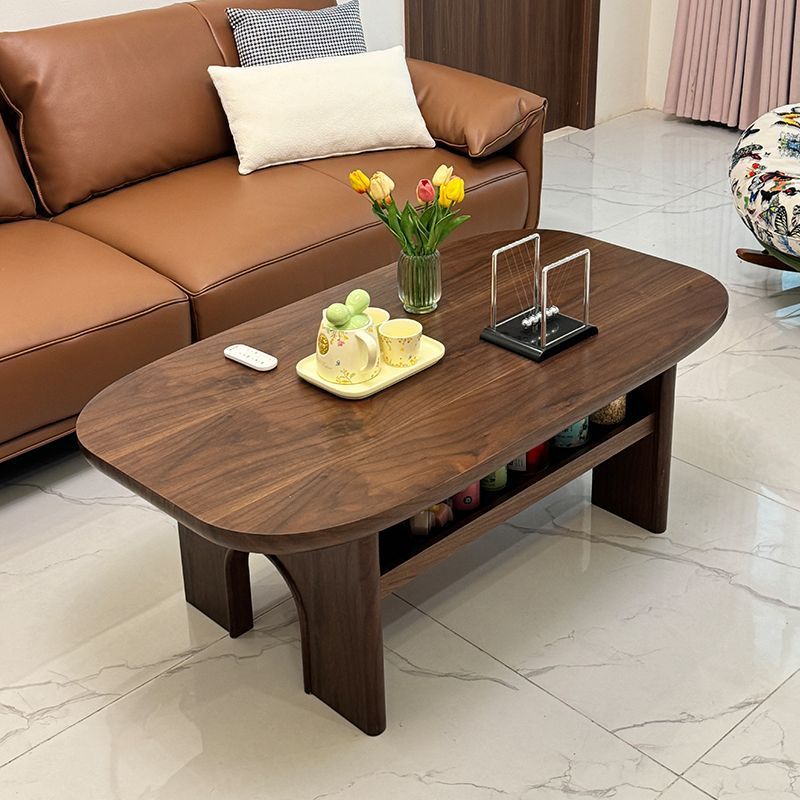 Lighom retro pull-out wood coffee tables for living room — Solid Wood