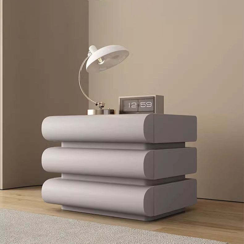 Minimalist Microfiber Leather 2/3-Drawer Nightstand — 2 / Light Gray