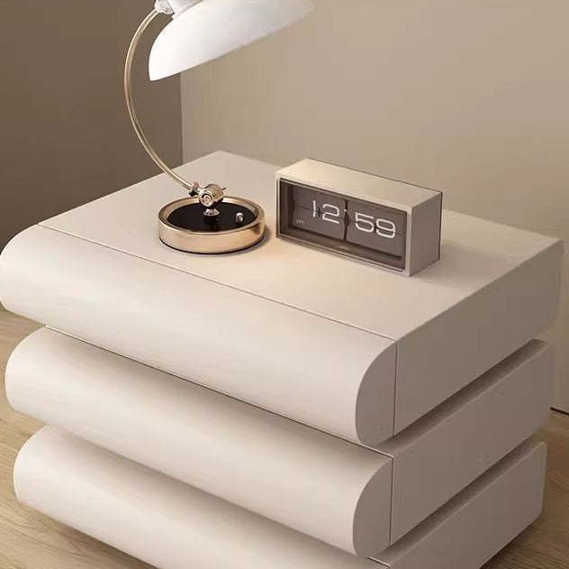 Minimalist Microfiber Leather 2/3-Drawer Nightstand — 3 / Dark Gray