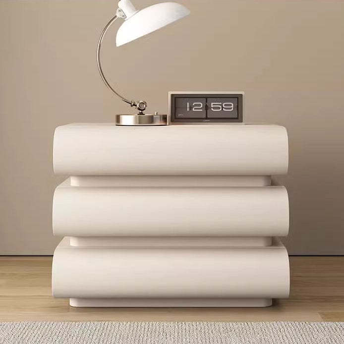 Minimalist Microfiber Leather 2/3-Drawer Nightstand — 3 / Beige