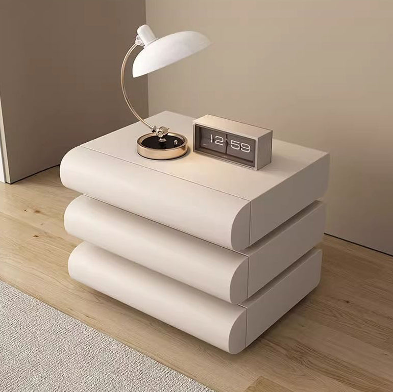Minimalist Microfiber Leather 2/3-Drawer Nightstand — 3 / Light Gray