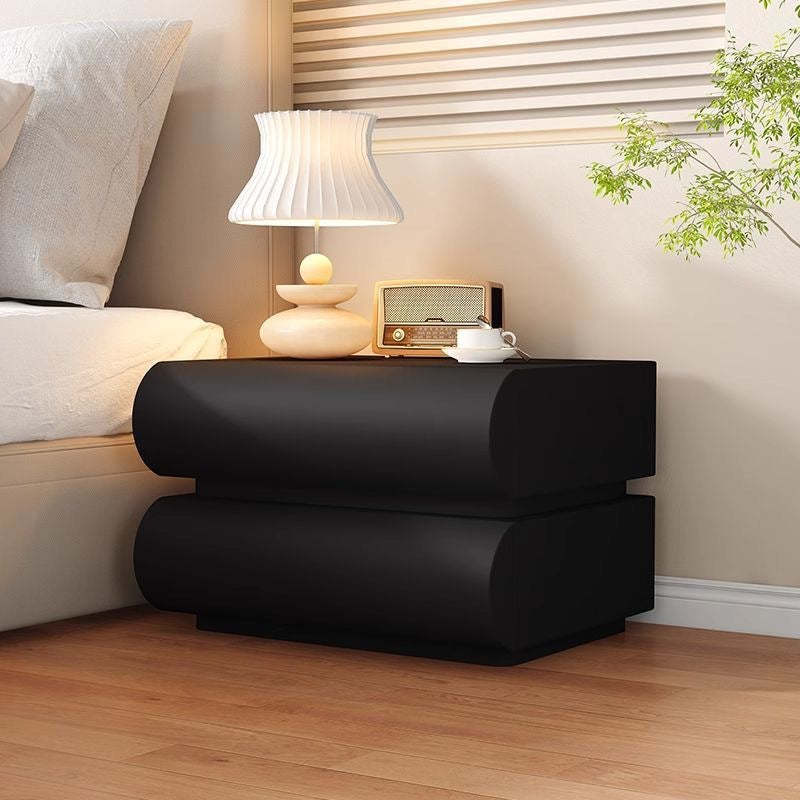 Minimalist Microfiber Leather 2/3-Drawer Nightstand — 2 / Beige