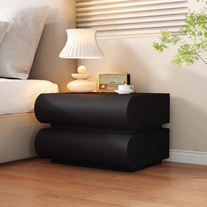 Minimalist Microfiber Leather 2/3-Drawer Nightstand — 2 / Beige