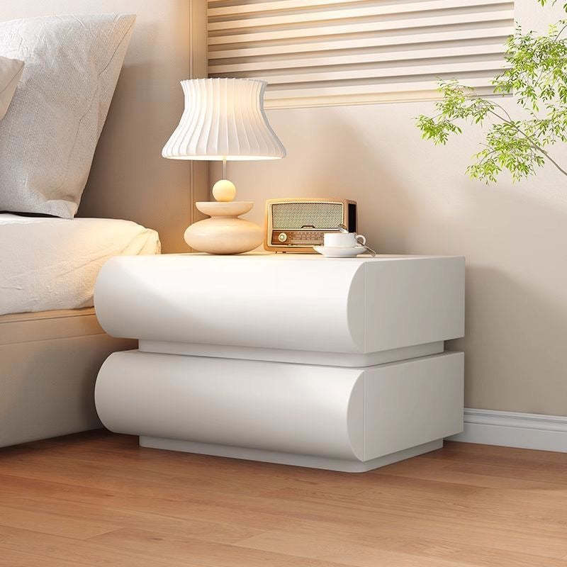 Minimalist Microfiber Leather 2/3-Drawer Nightstand — 3 / Black