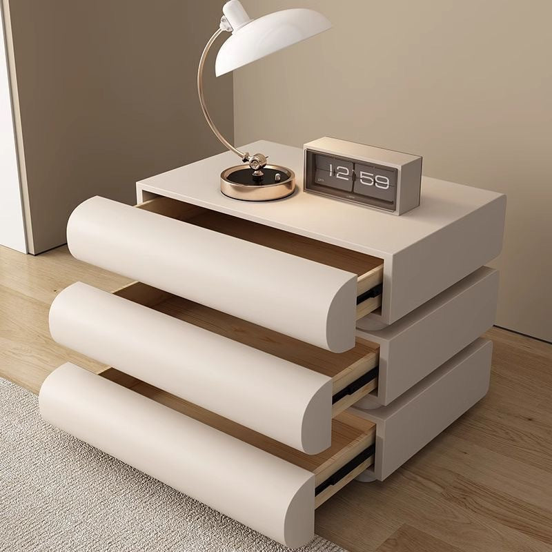 Minimalist Microfiber Leather 2/3-Drawer Nightstand — 3 / Dark Gray