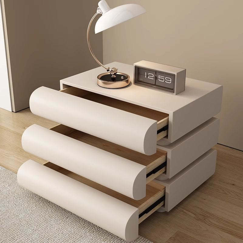 Minimalist Microfiber Leather 2/3-Drawer Nightstand — 3 / Dark Gray