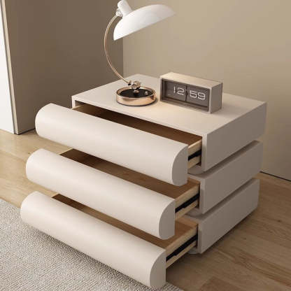 Minimalist Microfiber Leather 2/3-Drawer Nightstand — 3 / Dark Gray