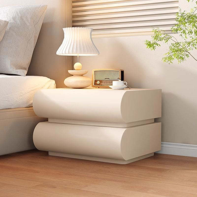 Minimalist Microfiber Leather 2/3-Drawer Nightstand — 2 / Beige