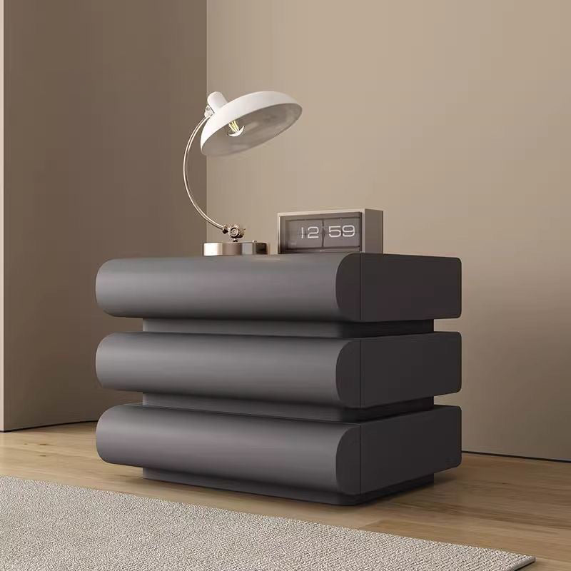 Minimalist Microfiber Leather 2/3-Drawer Nightstand — 2 / Light Gray