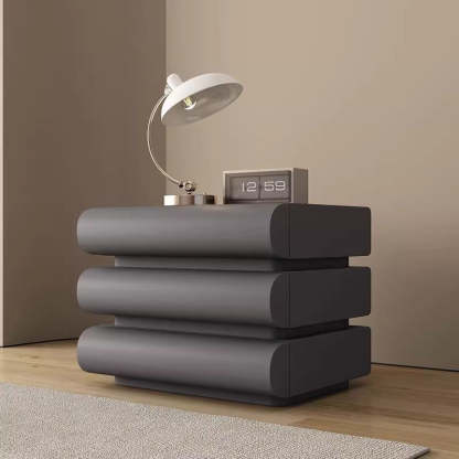 Minimalist Microfiber Leather 2/3-Drawer Nightstand — 2 / Light Gray