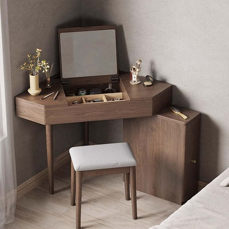Lighom nordic triangular set wood display cabinets — Single Table / Walnut