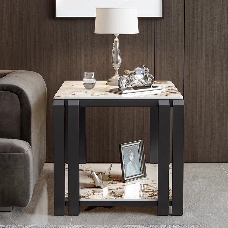 Nordic Slab Metal 2-Tier Side Table — Pandora / Gold