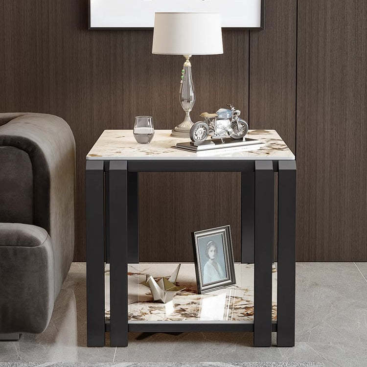 Nordic Slab Metal 2-Tier Side Table — Pandora / Gold