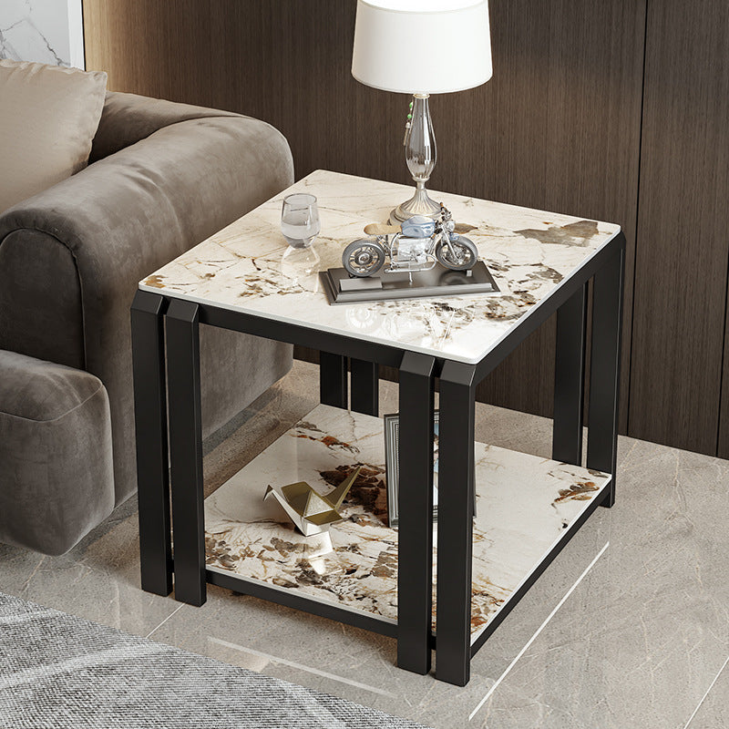 Nordic Slab Metal 2-Tier Side Table — Pandora / Gold