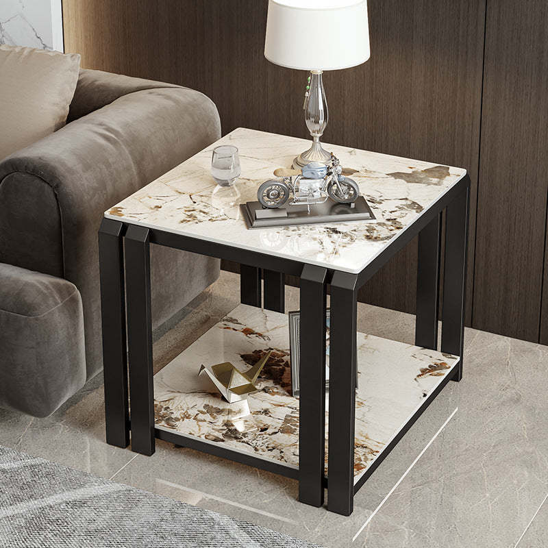Nordic Slab Metal 2-Tier Side Table — Pandora / Gold
